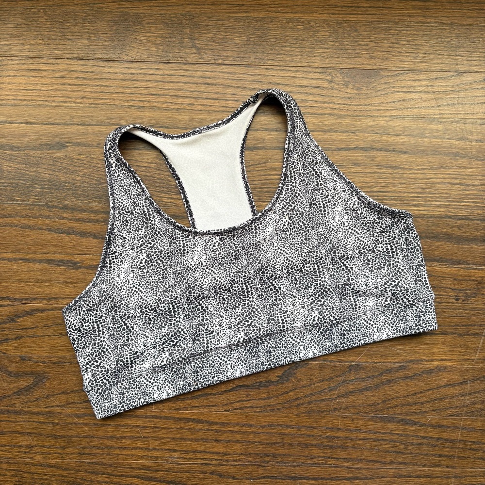 Gap Speckled Black & White Racerback Sports Bra XL